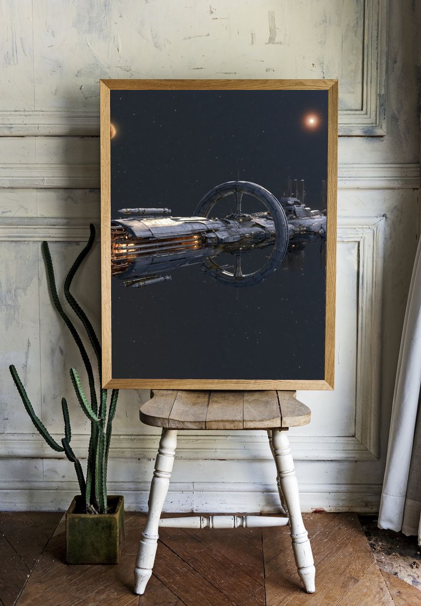 Deep Space Station Sci-Fi Poster. room preview