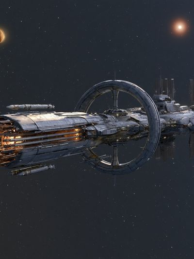 Deep Space Station Sci-Fi Poster. poster