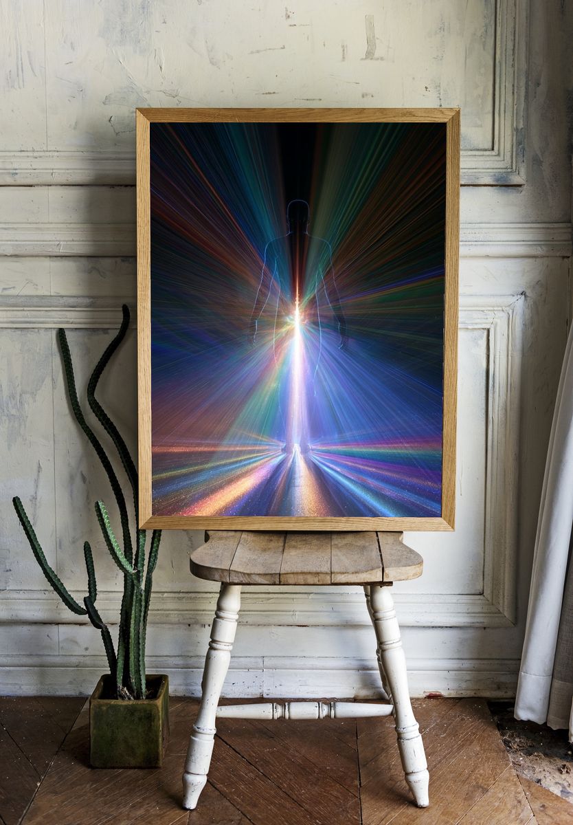 Cosmic Human Silhouette — Space Print. — room view 1