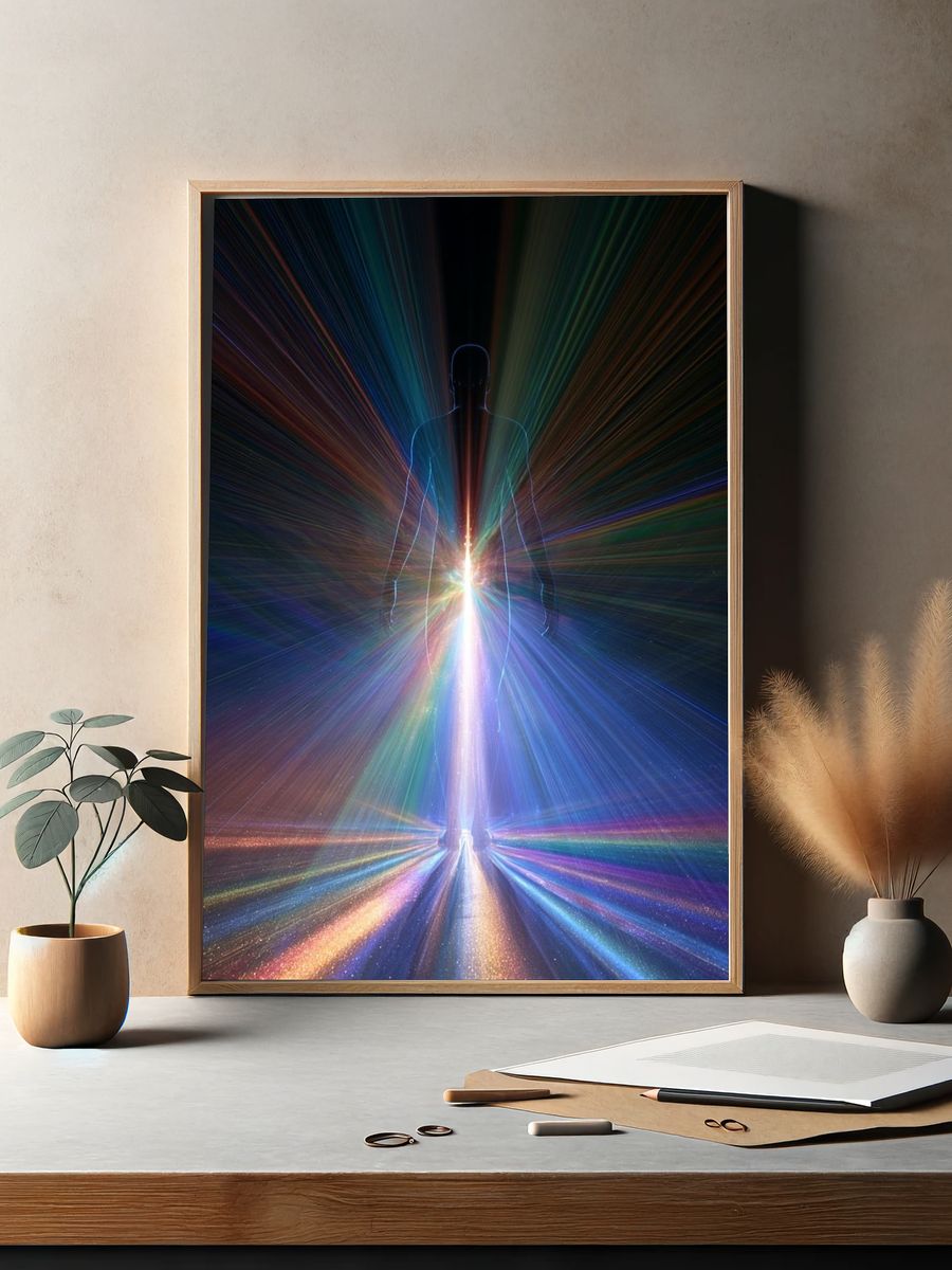 Cosmic Human Silhouette — Space Print. — room view 2