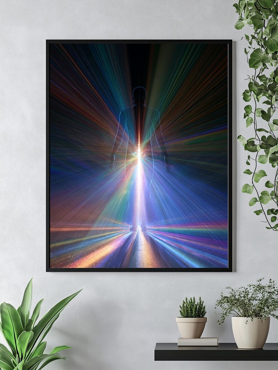 Cosmic Human Silhouette — Space Print. — room view 4