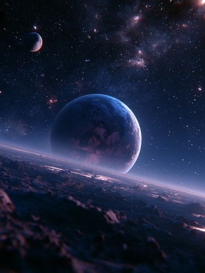 Cosmic Planetary Horizon Print. poster