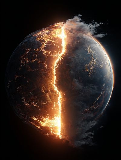Erupting Planet — Space Print. poster