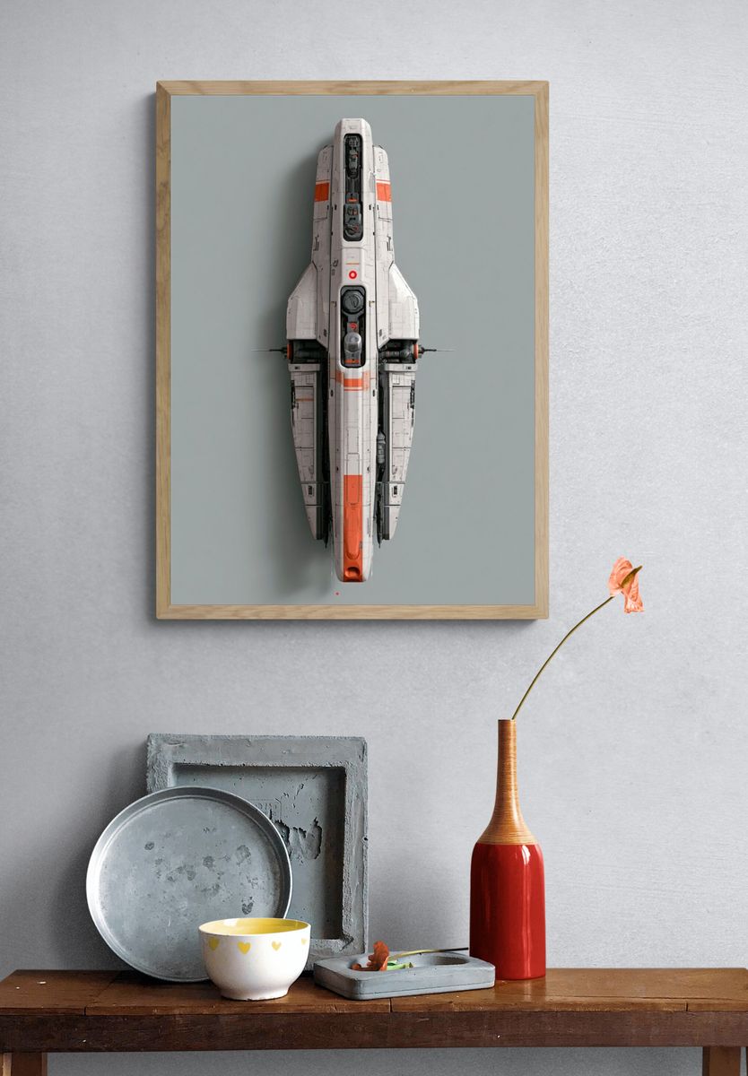 Futuristic Spacecraft Photography Poster. — room view 3