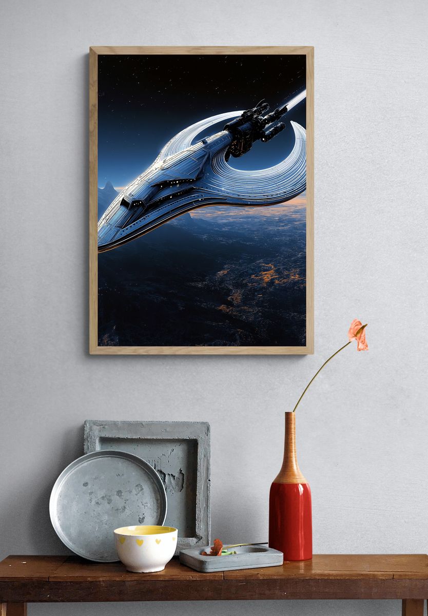 Celestial Starship — Sci-Fi Print. — room view 3