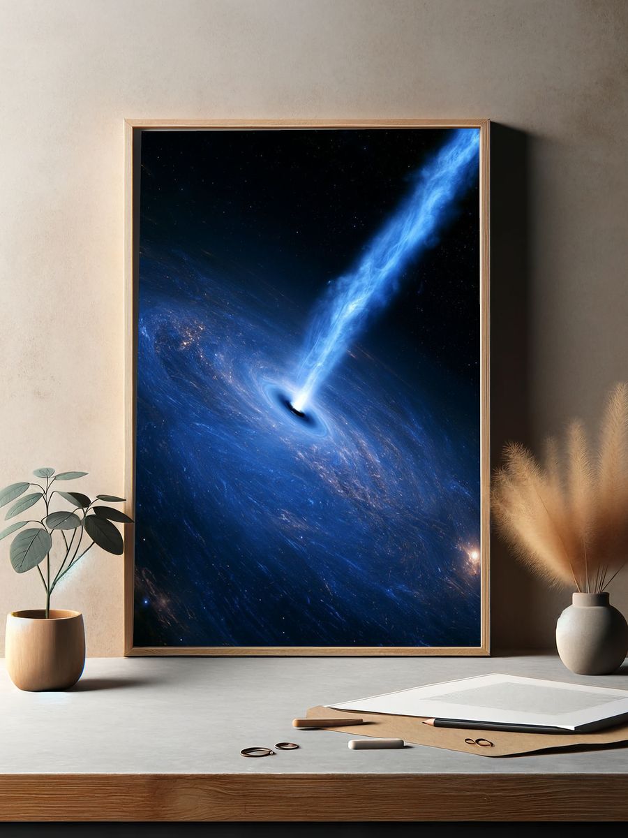 Black Hole Jet Space Poster. — room view 2