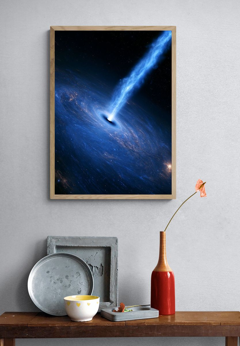 Black Hole Jet Space Poster. — room view 3