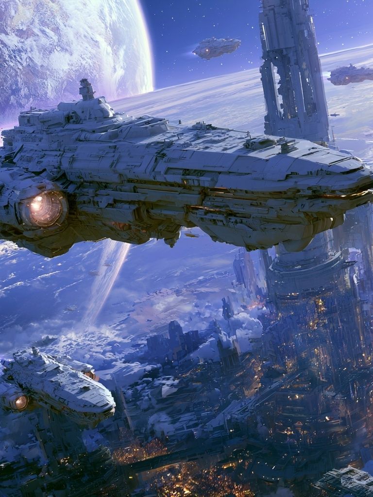 Sci-Fi Space Fleet Poster. poster — space art