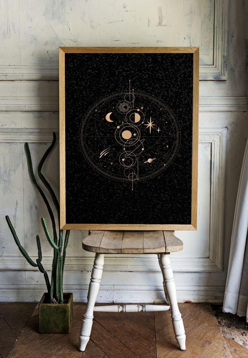 Celestial Map — Space Print. — room view 1