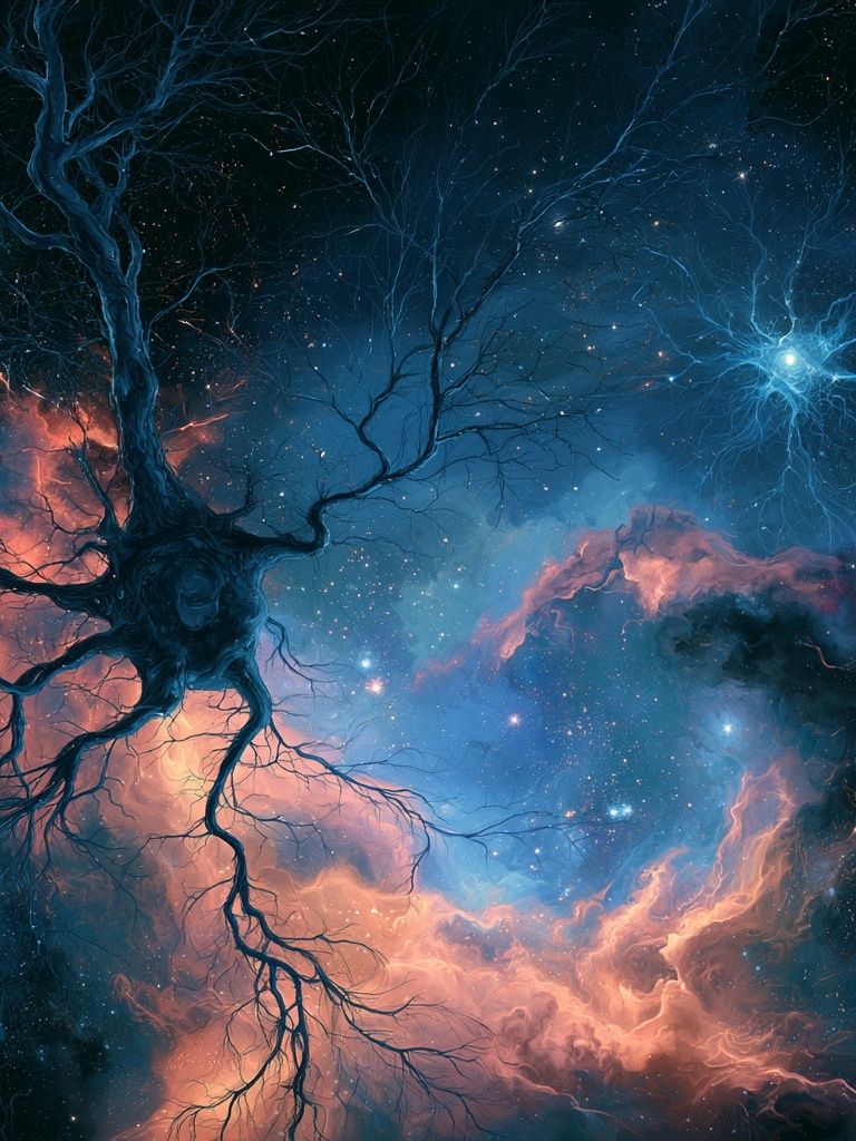 Cosmic Tree Nebula Illustration Poster. poster — space art