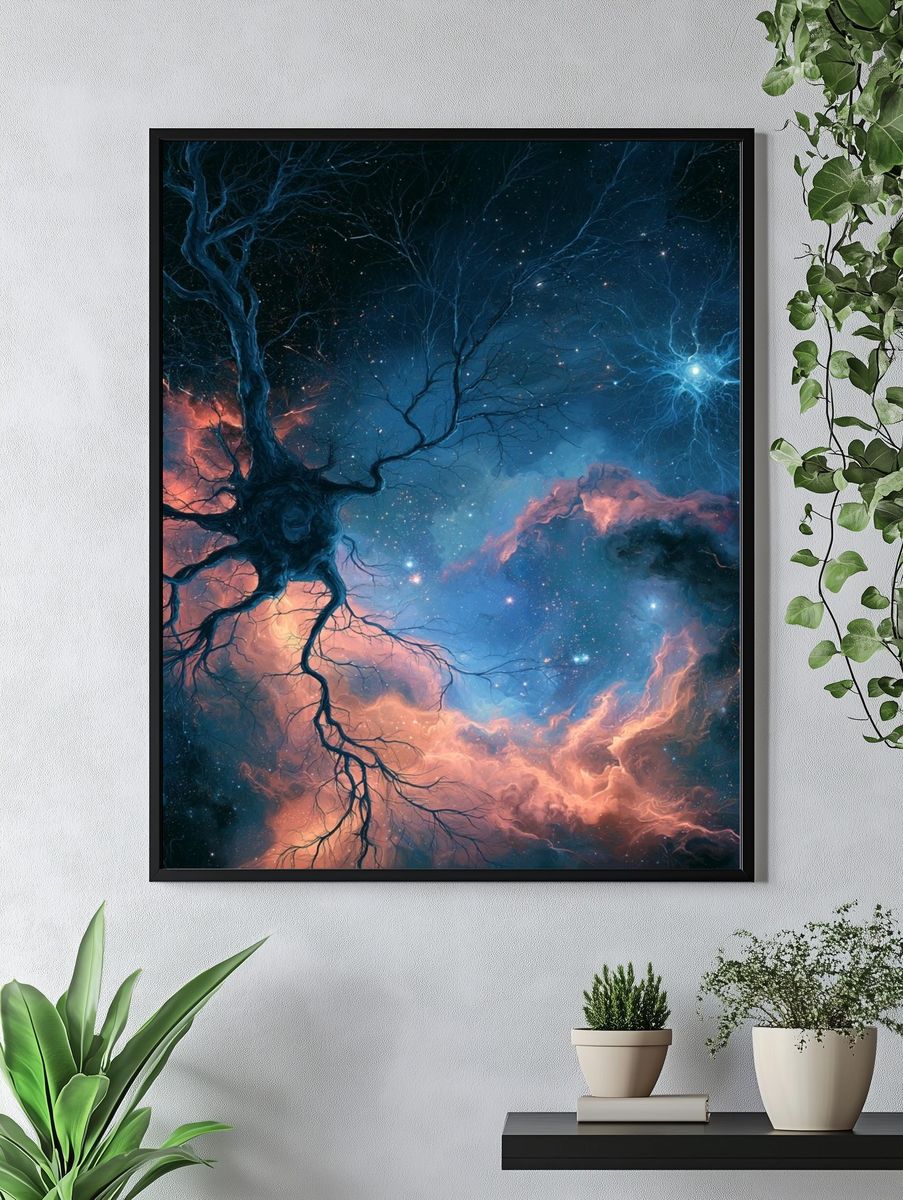 Cosmic Tree Nebula Illustration Poster. — room view 4