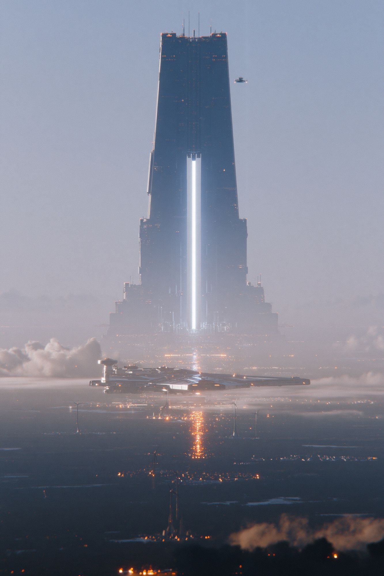 Futuristic Space Tower Poster. poster — space art