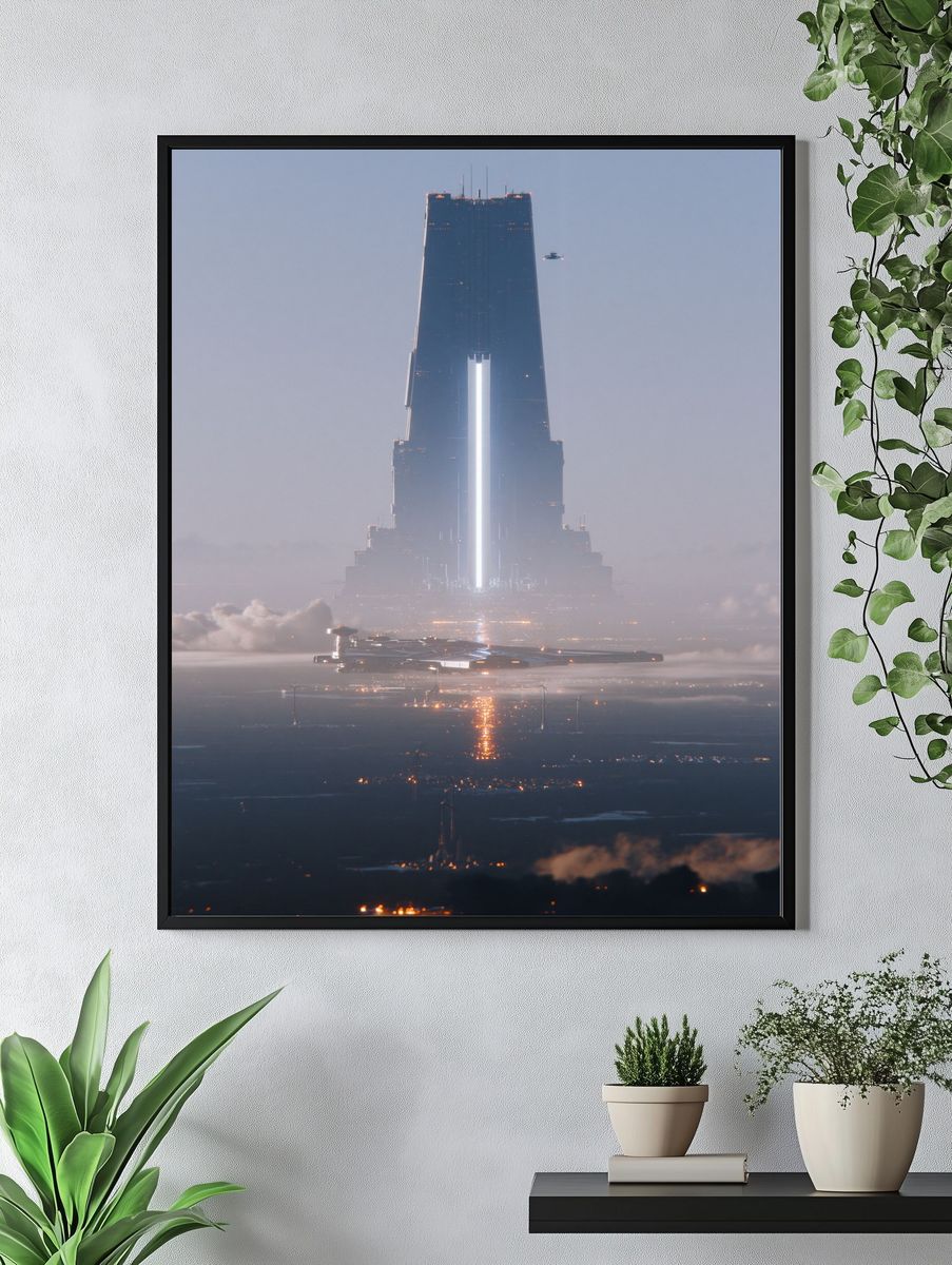 Futuristic Space Tower Poster. — room view 4