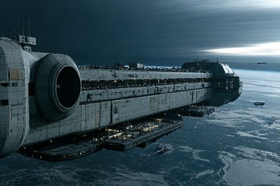 Sci-Fi Space Station Poster. poster detail