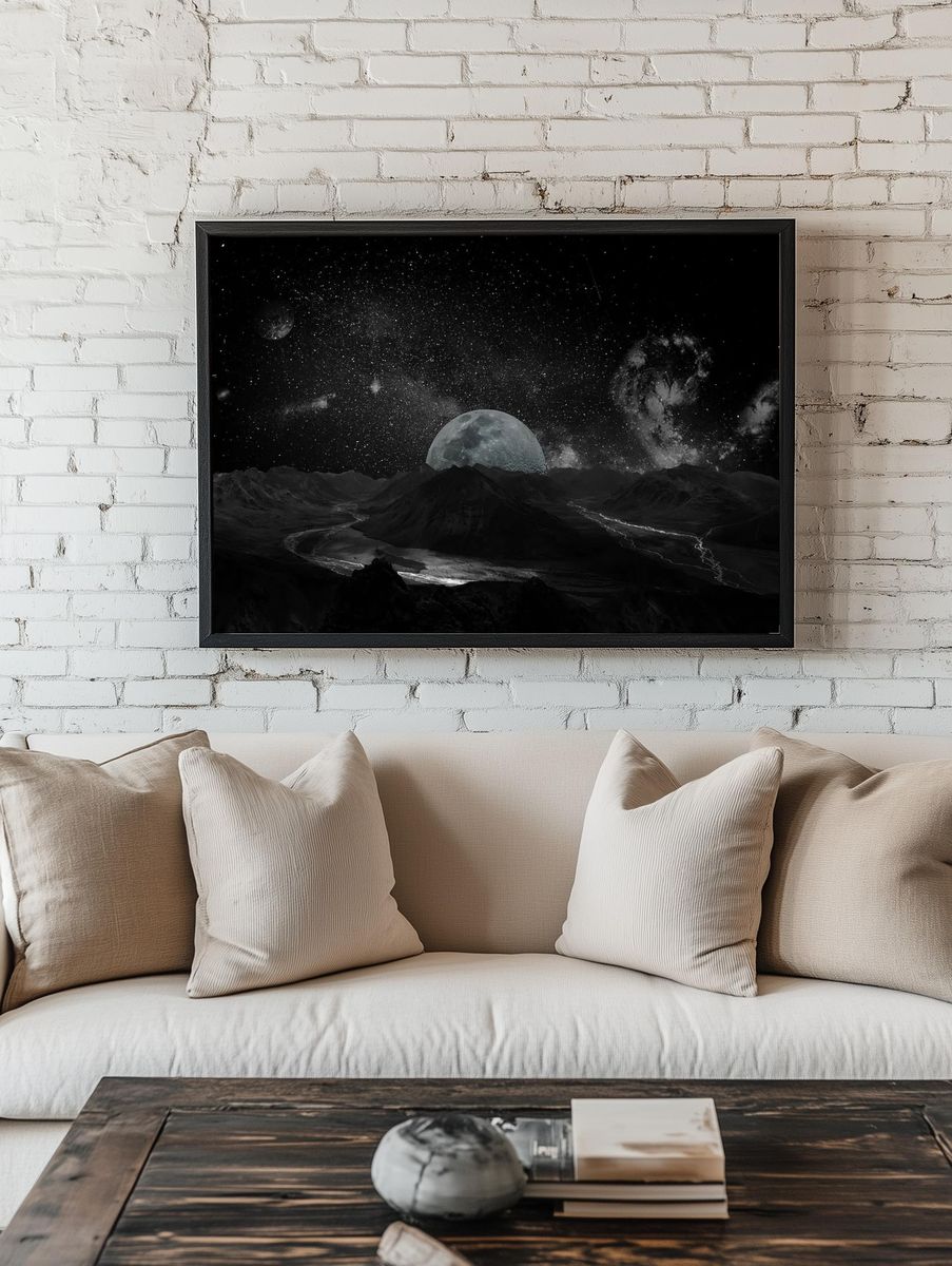 Moon night sky photo room preview