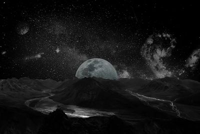 Moon night sky photo.
