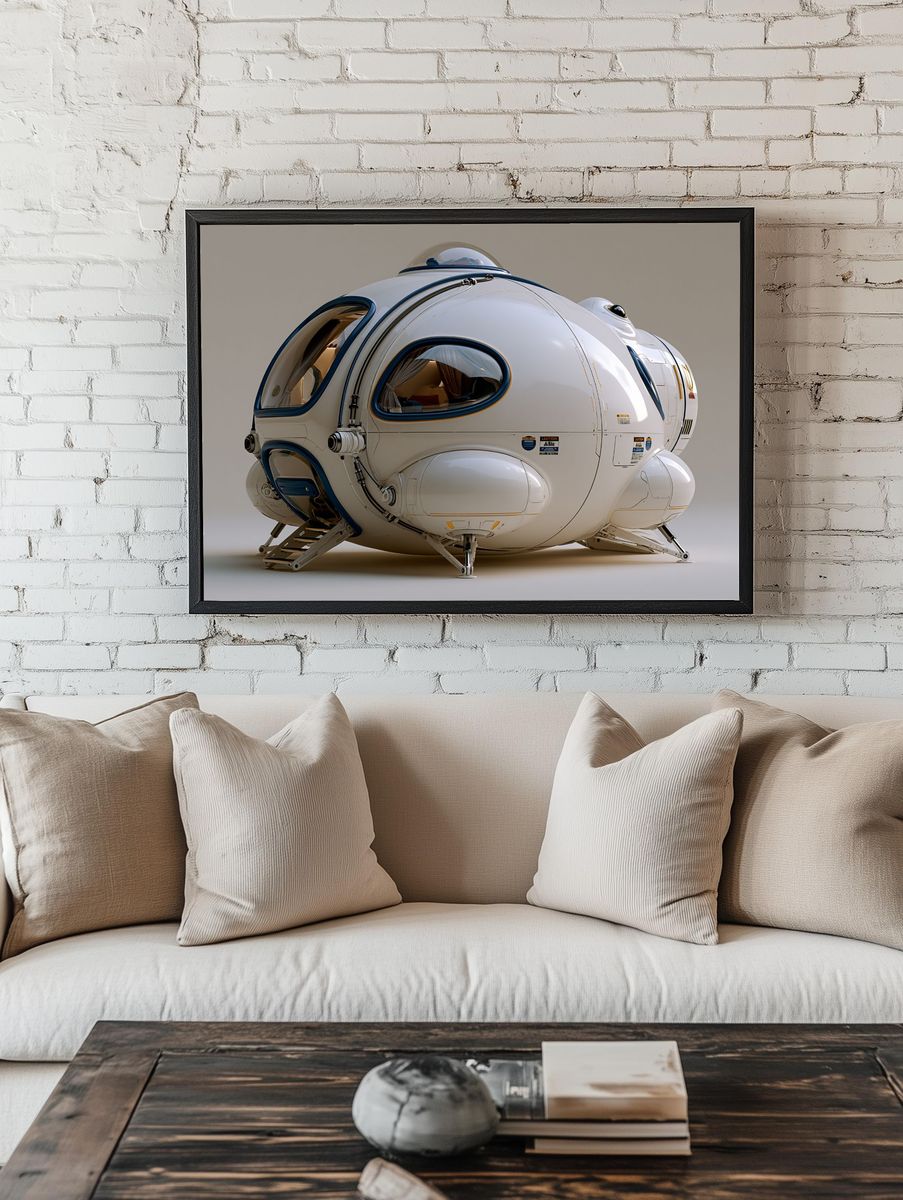 Futuristic Space Pod Poster. — room view 1