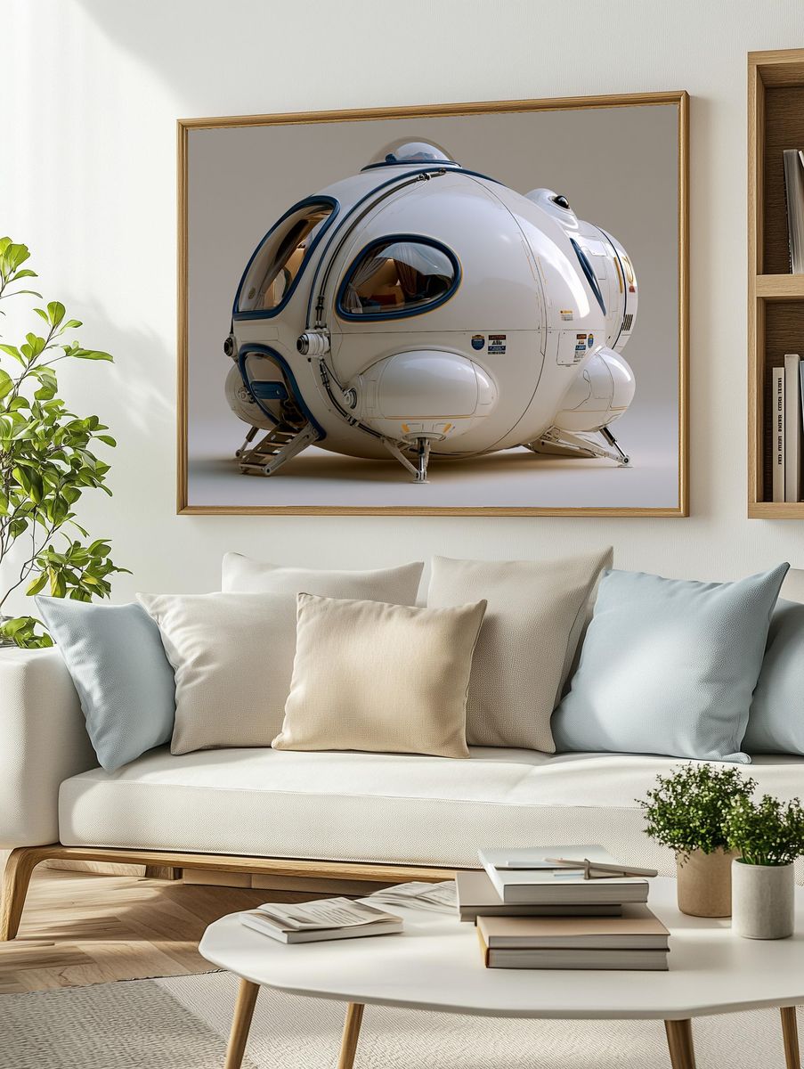 Futuristic Space Pod Poster. — room view 2