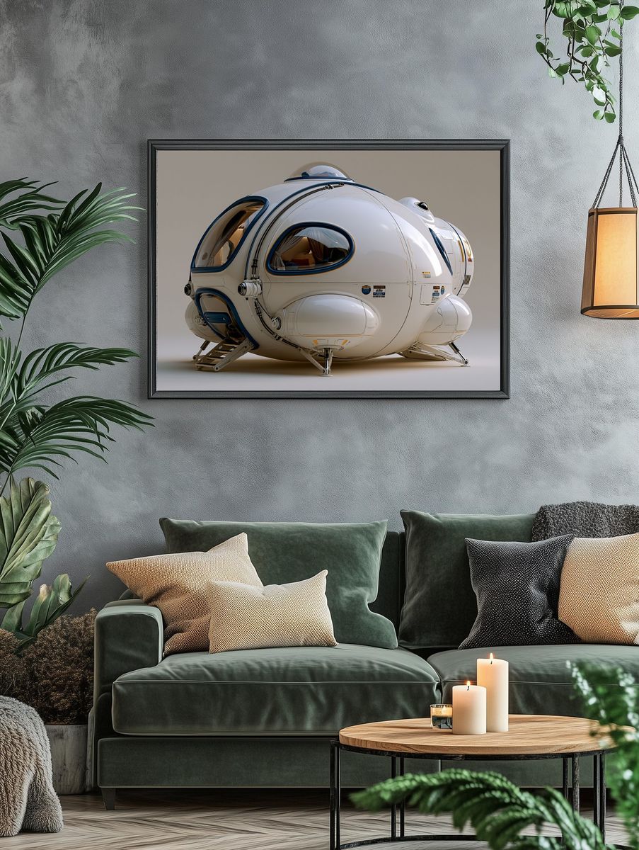 Futuristic Space Pod Poster. — room view 4