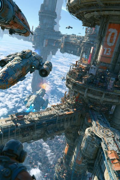 Futuristic Space Cityscape Poster. poster
