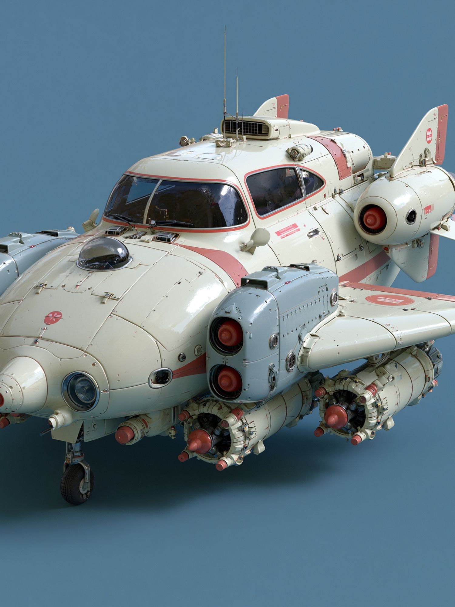 Retro Sci-Fi Aircraft Print. poster detail