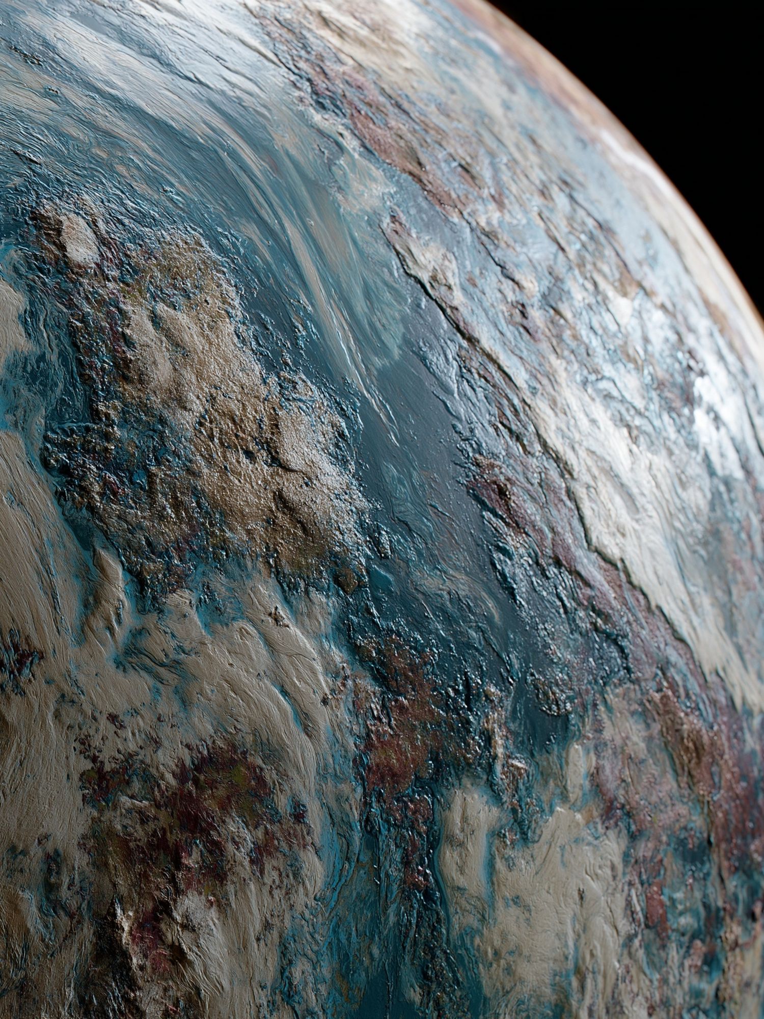 Icy Planet Surface Space Print. poster detail