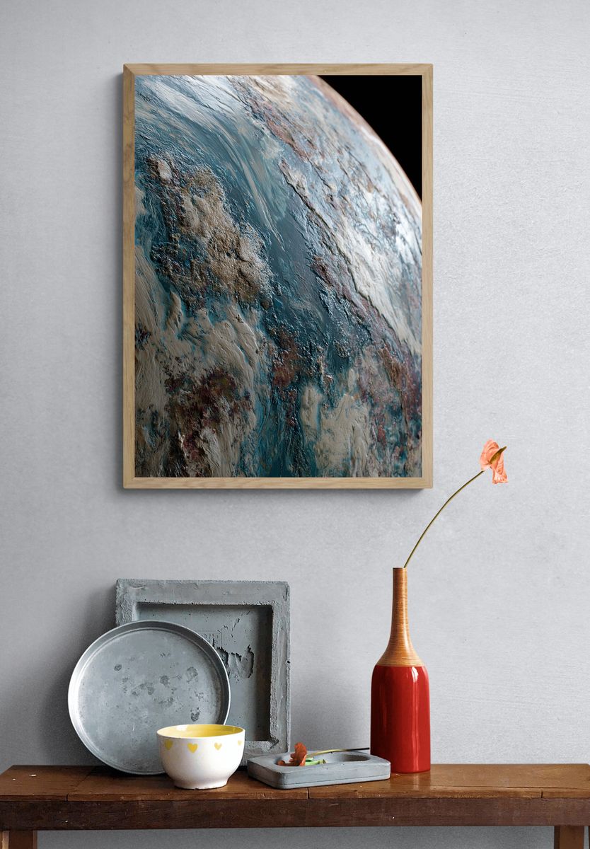 Icy Planet Surface Space Print. — room view 3