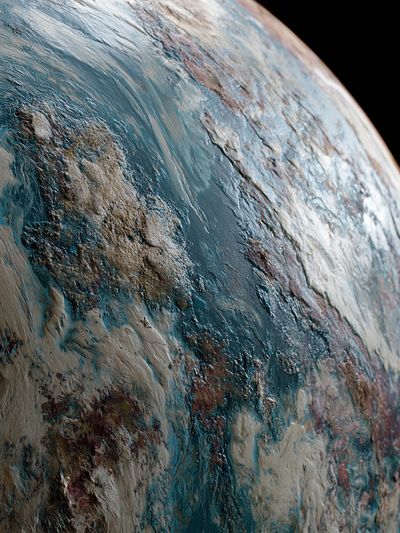 Icy Planet Surface Space Print. poster