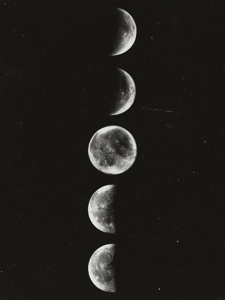 Moon Phases Black-White Poster. poster detail