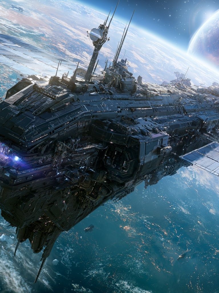 Orbital Starship Sci-Fi Poster. poster detail
