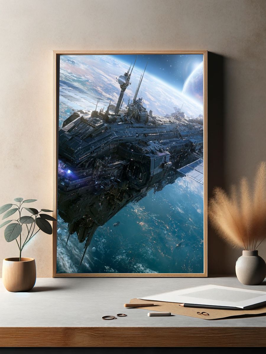 Orbital Starship Sci-Fi Poster. — room view 2