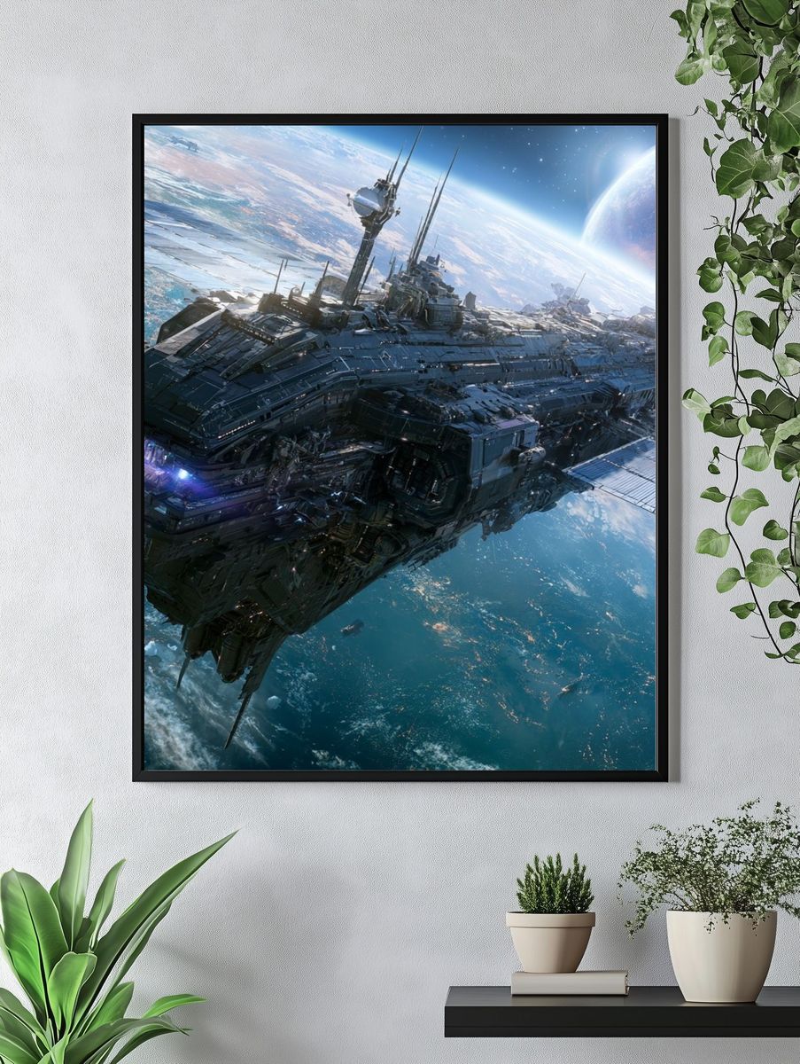Orbital Starship Sci-Fi Poster. — room view 4