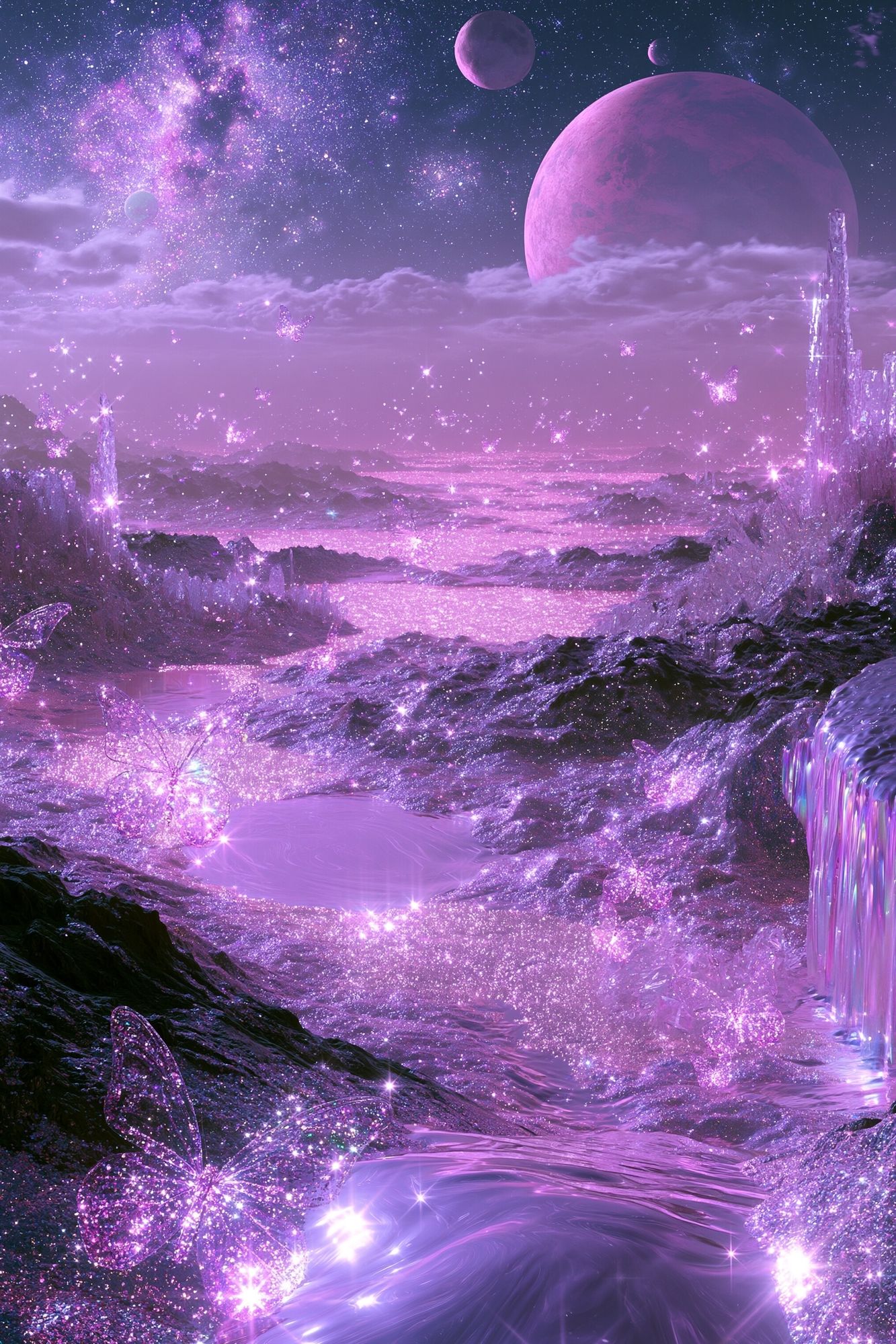 Purple Cosmic Landscape Poster. poster detail