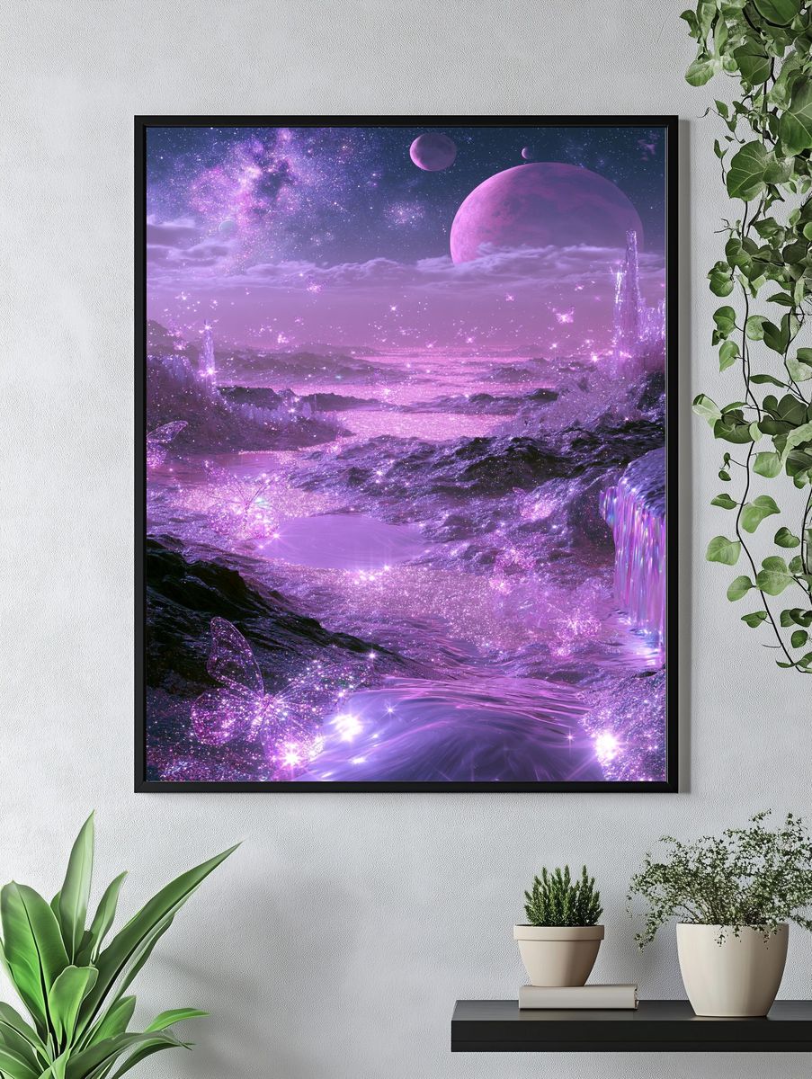 Purple Cosmic Landscape Poster. — room view 4