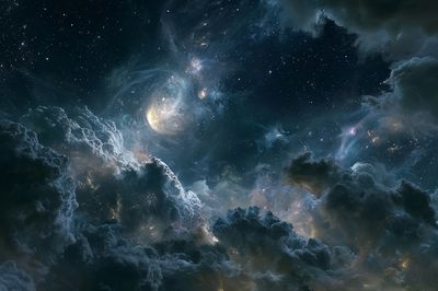 Celestial Nebula Clouds Poster. poster