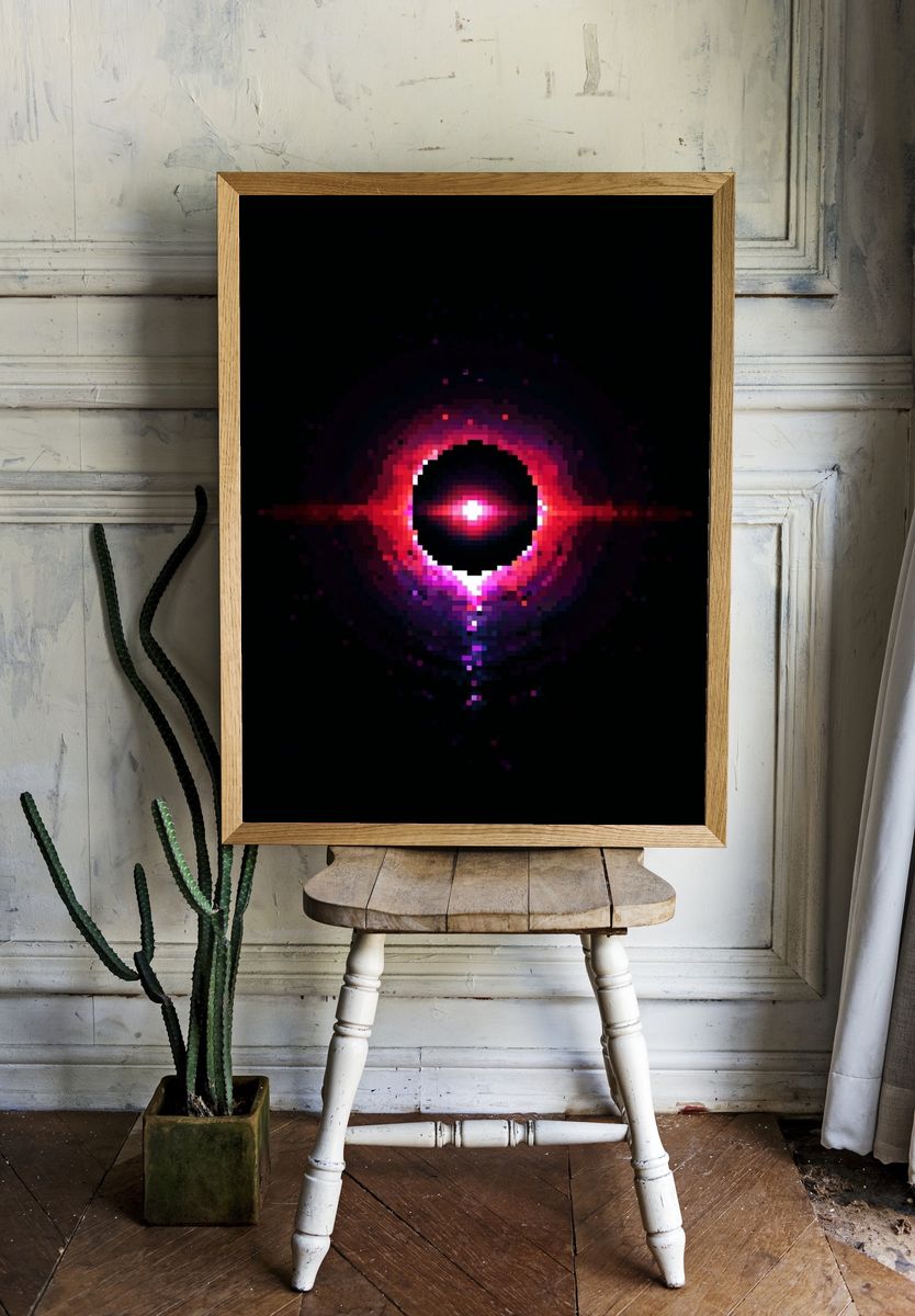 Pixel Cosmic Eclipse Poster. — room view 1