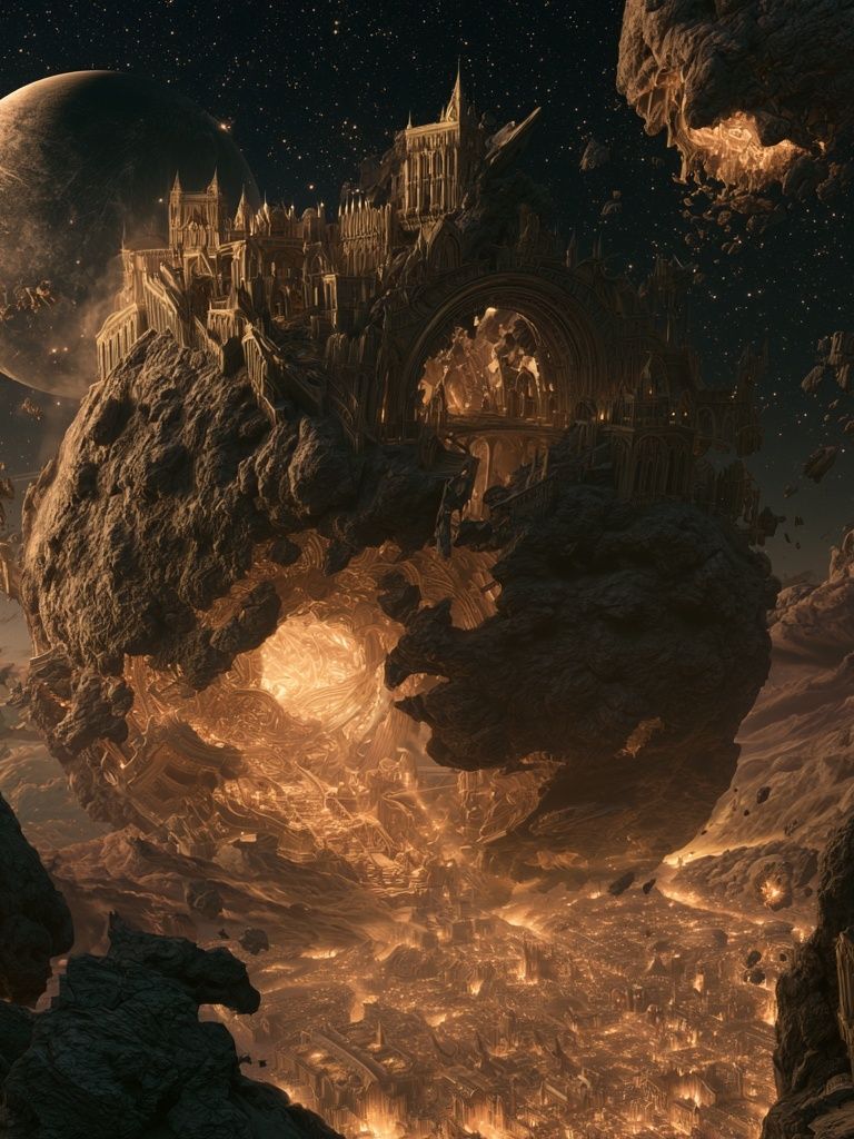 Floating Cosmic Citadel Print. poster detail