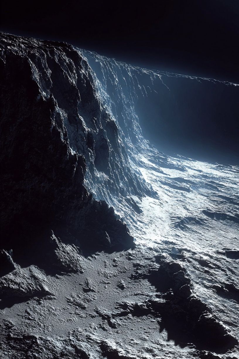 Moonlit Landscape — Space Print. poster — space art
