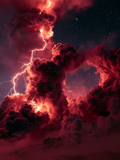 Cosmic Lightning Storm Print. poster
