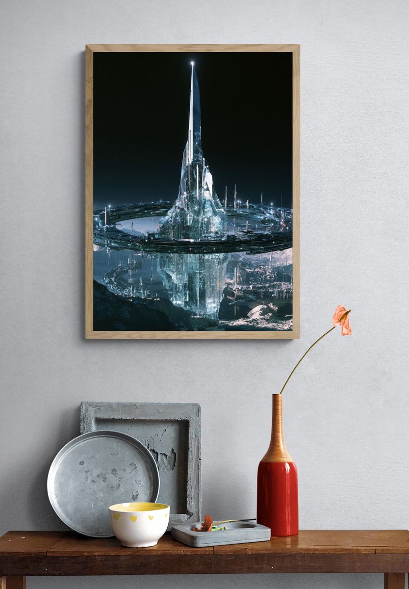 Crystal Space City Sci-Fi Poster. — room view 3