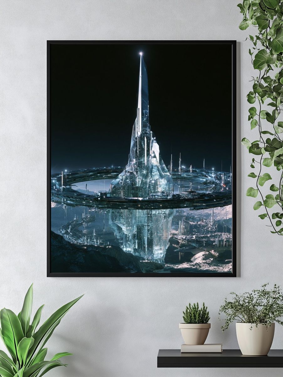 Crystal Space City Sci-Fi Poster. — room view 4