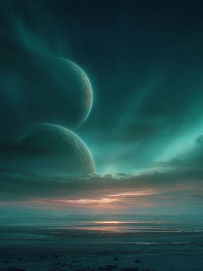 Twin Planets at Dusk — Space Print