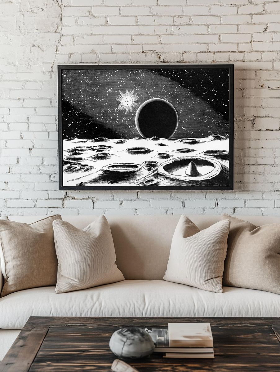 Lunar Landscape — Space Print. — room view 1
