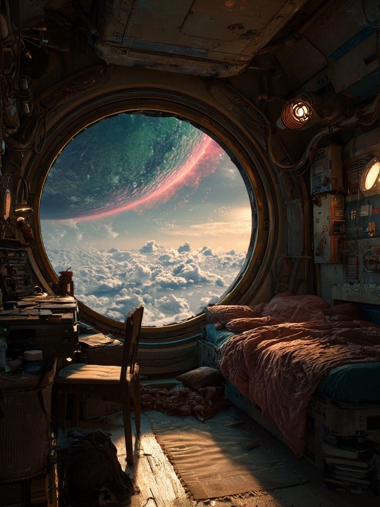 Orbital Window Sci-Fi Print. poster detail