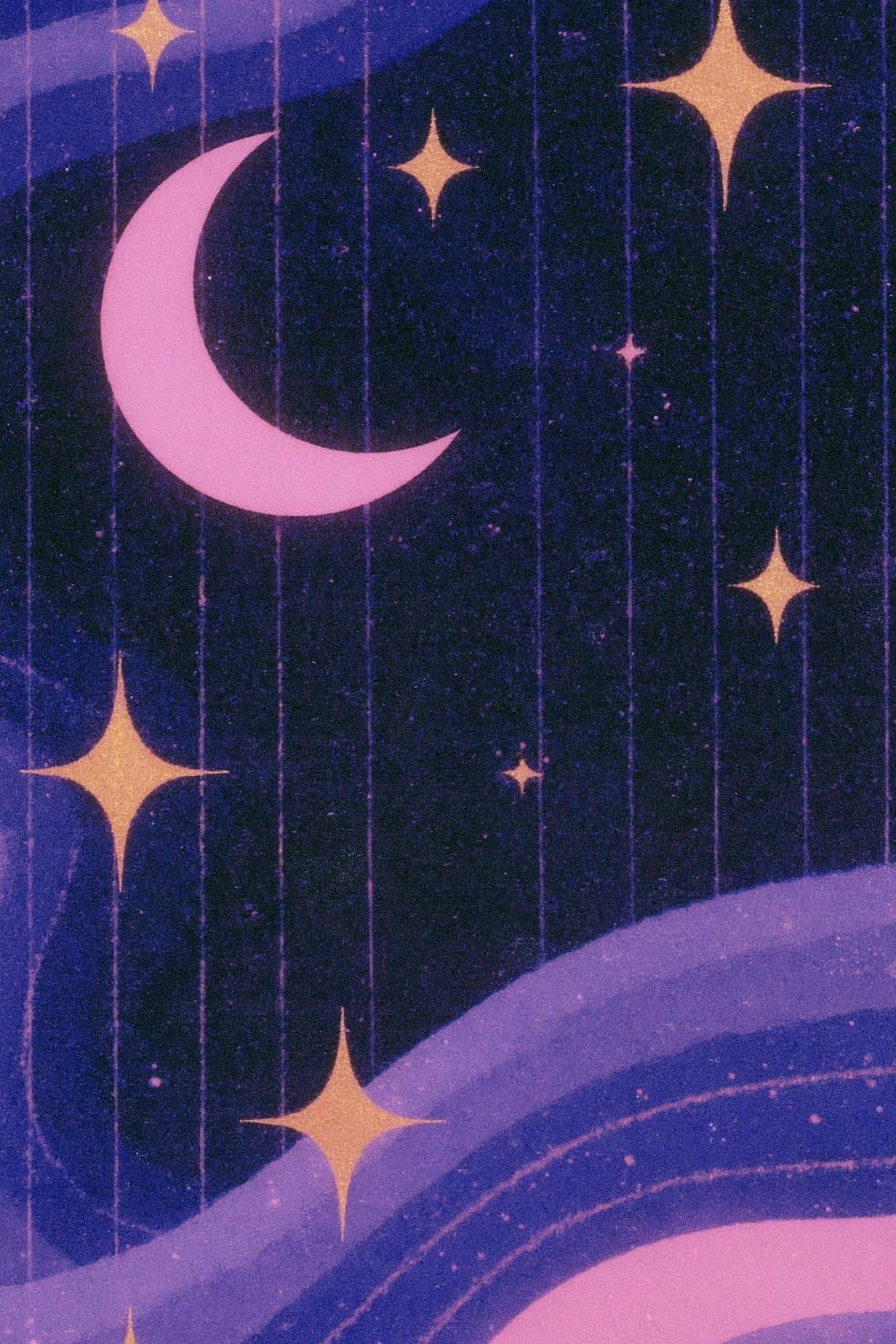 Celestial Moon and Stars Poster. poster detail