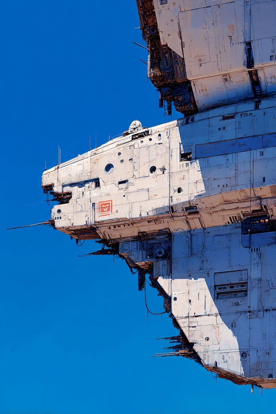 Sci-Fi Space Station Illustration Poster. poster detail