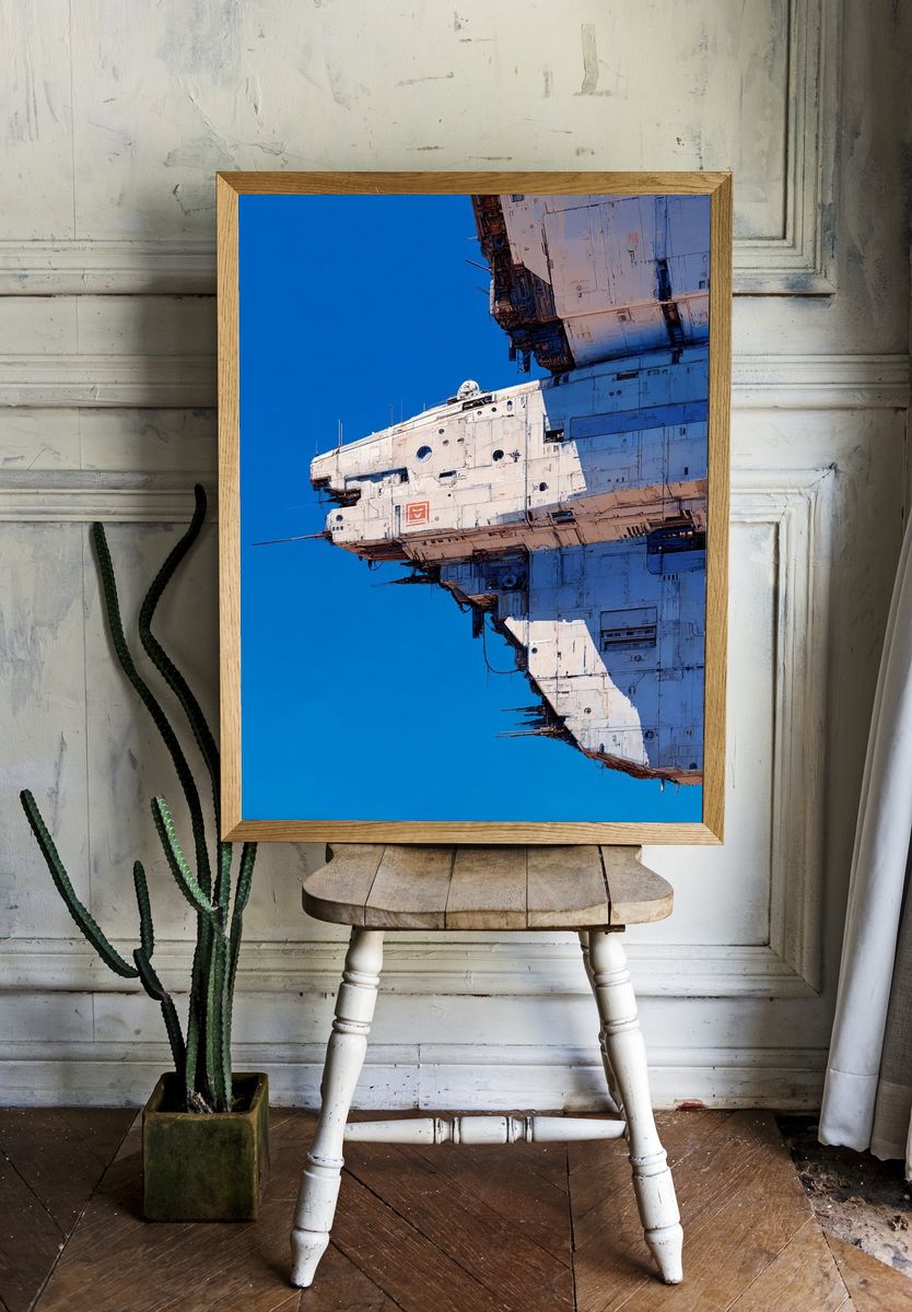 Sci-Fi Space Station Illustration Poster. — room view 1