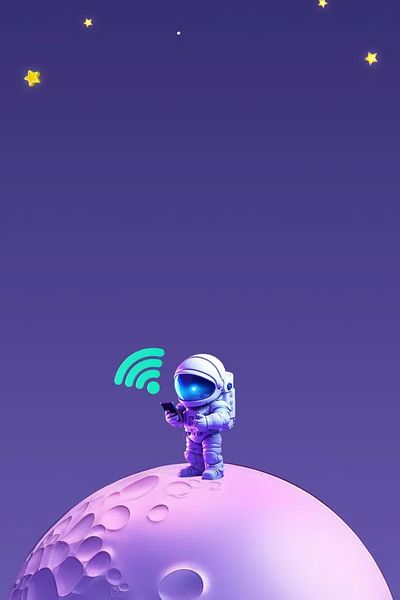 Astronaut on Moon — Digital Art Print. poster print