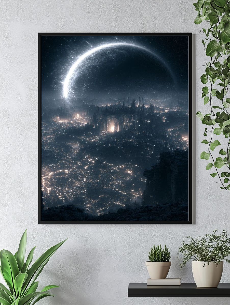 Eclipse Cityscape Space Print. — room view 4