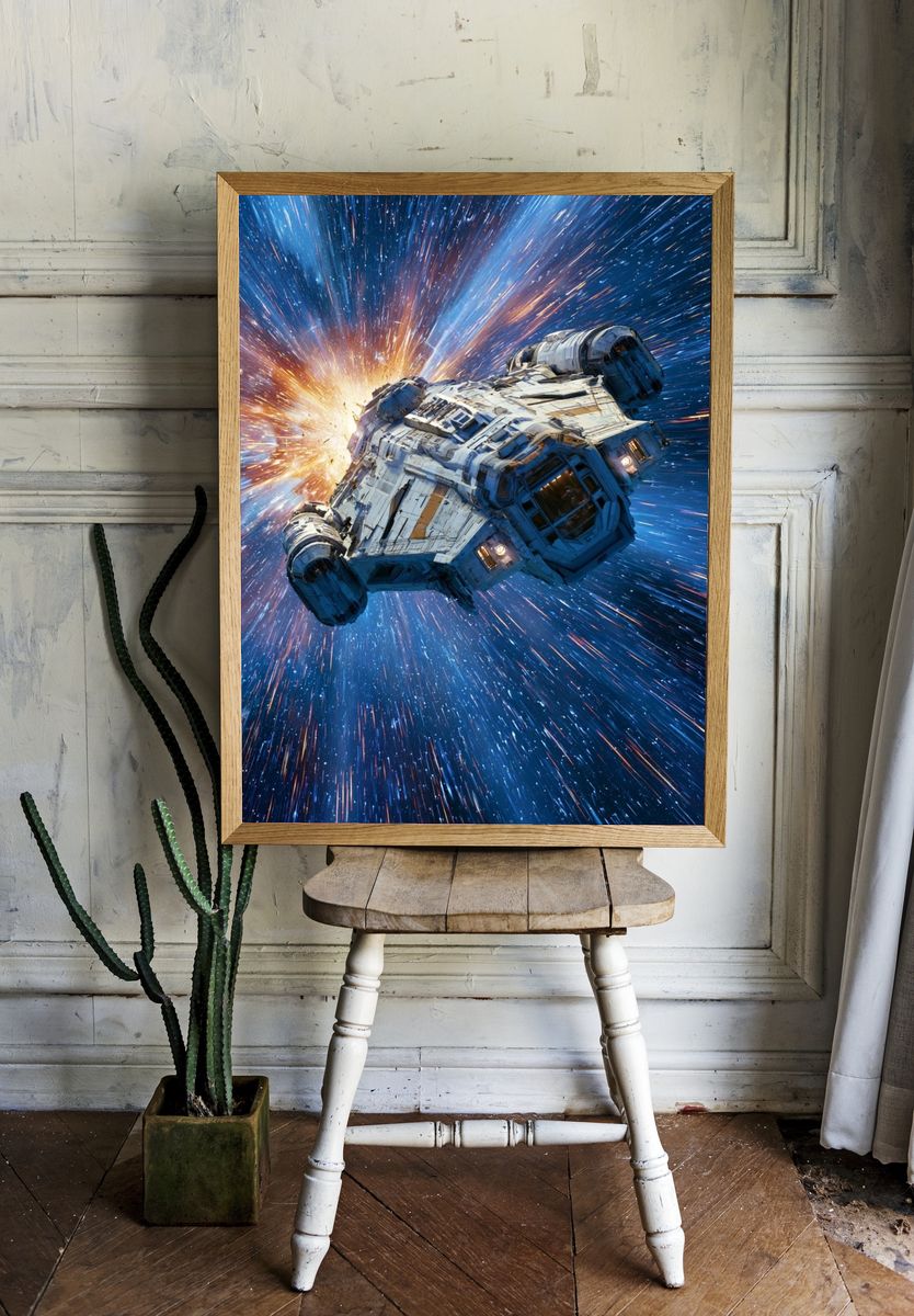 Spaceship Warp Speed Poster. room preview